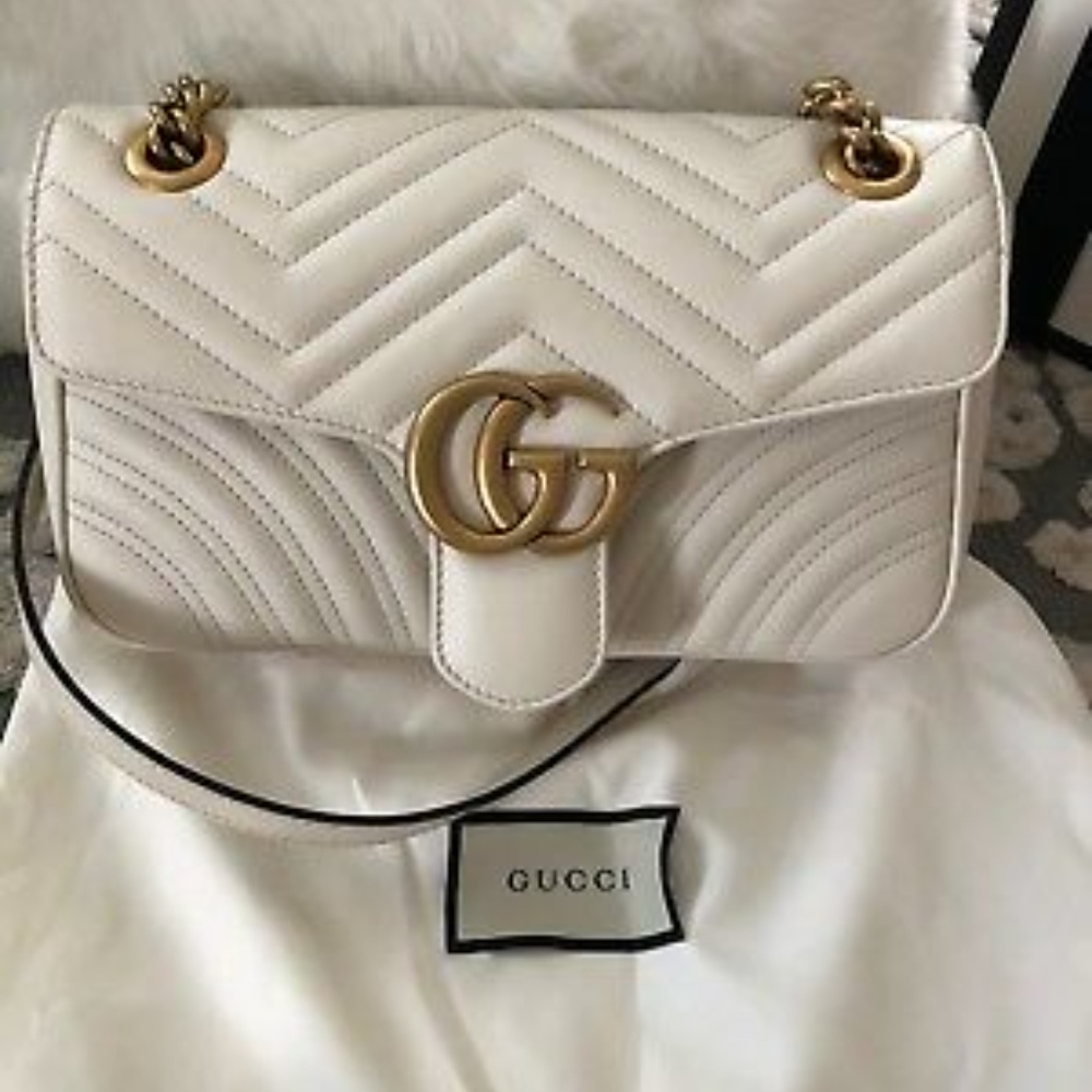 Brand New with tags Gucci White small Marmont bag
